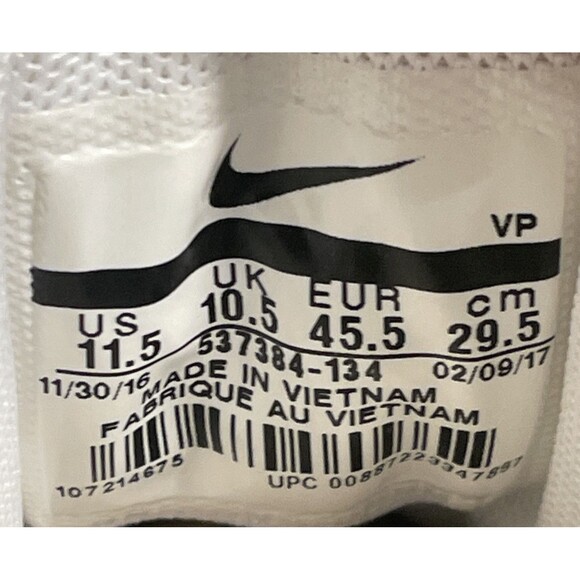 Nike Air Max 90 Essential 537384-134 Triple White Running Gym Size 11.5 - Picture 8 of 8